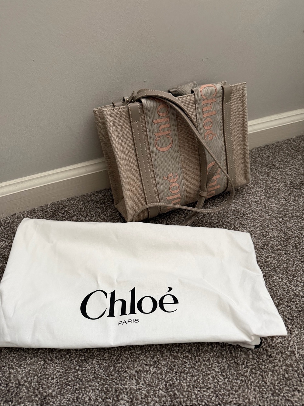 Chloé Small Woody Tote in Vintage Khaki - Picture 15 of 16